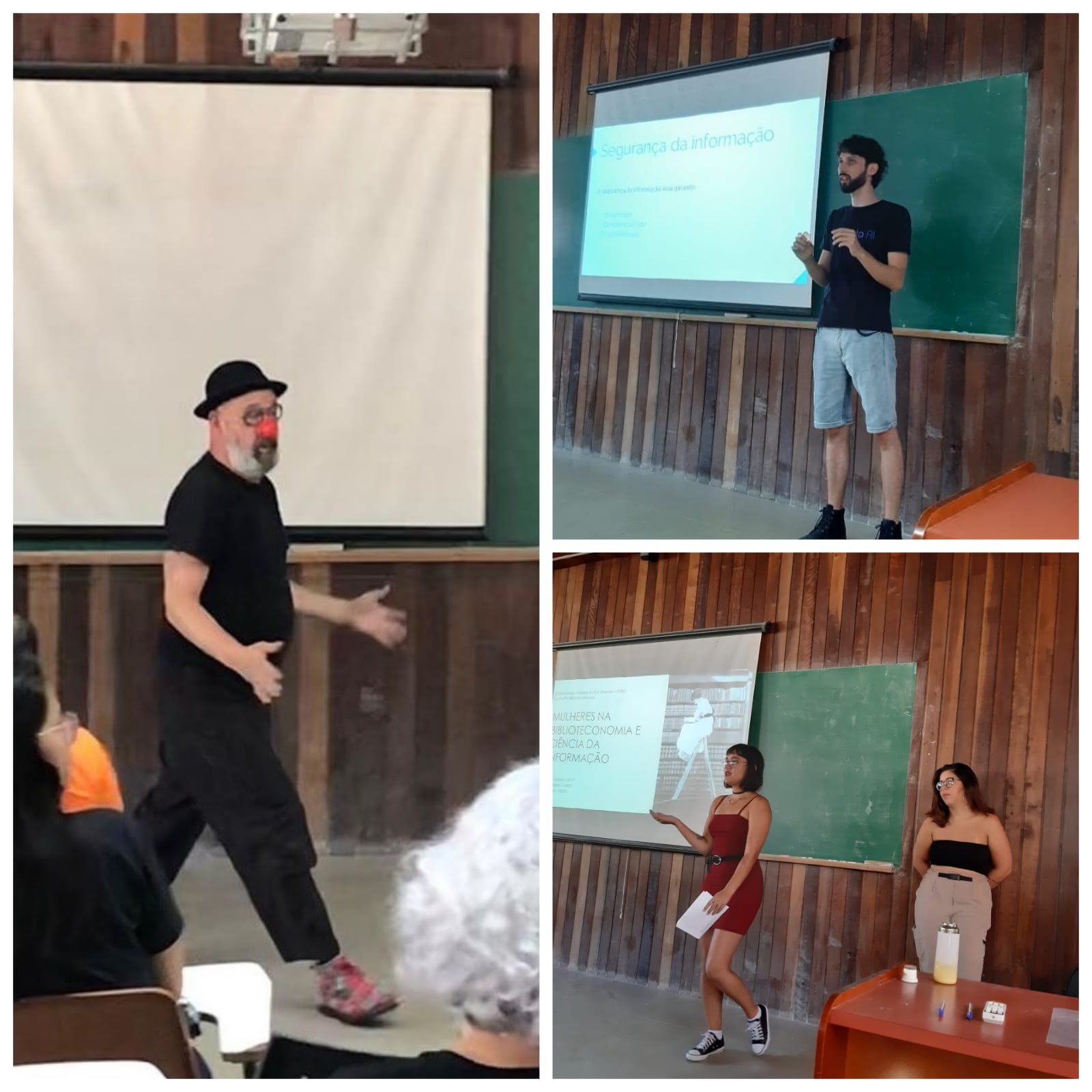 montagem com 3 fotos dos palestrantes: foto da esquerda o palestrante Lori Nelson. a direita o palestrante Camilla Gibon. outro palestrante Matheus Santos