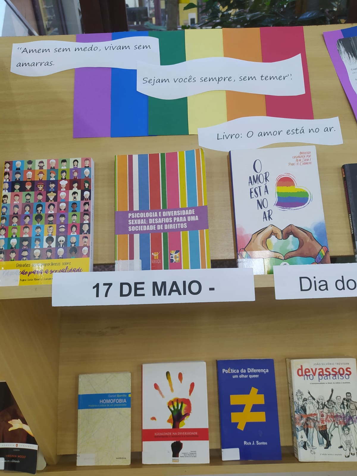 Exposição Biblioteca Central - 17 de maio Dia Internacional de Contra a LGBTfobia