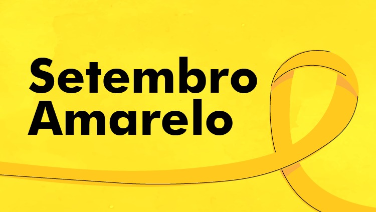 Imagem fundo amarelo escrito com cor preta Setembro amarelo