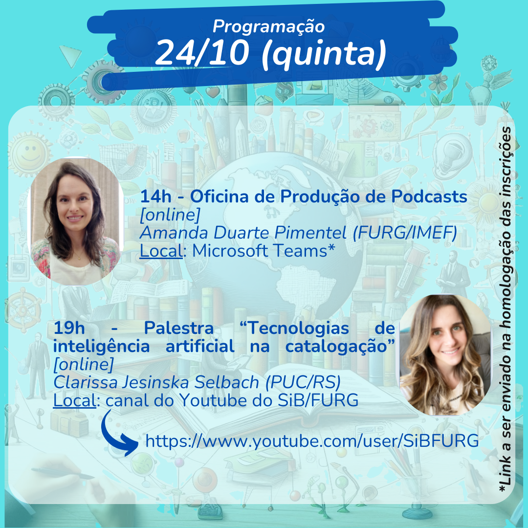 Programação SNLB - 24/10 - Quinta-feira