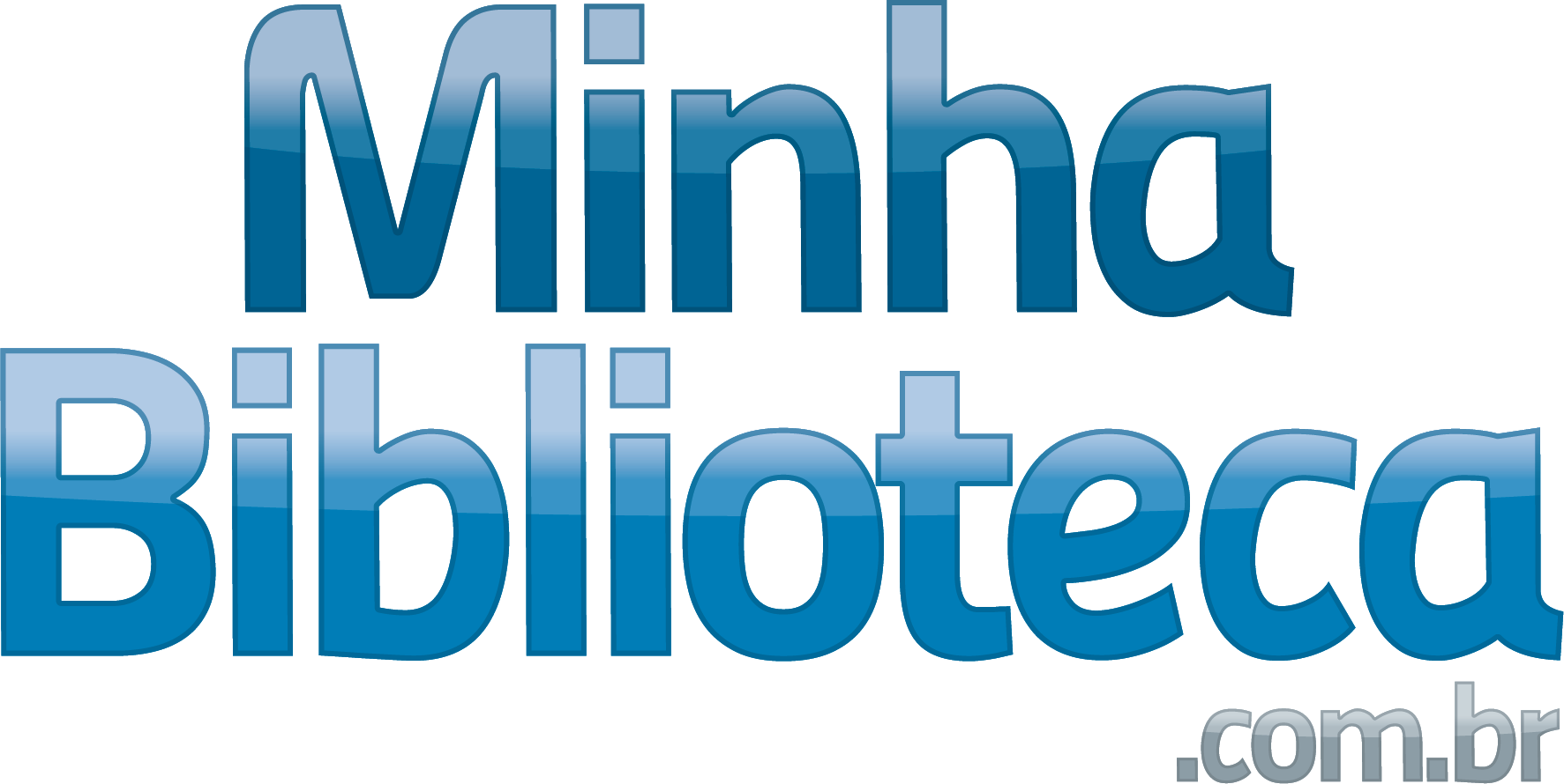Logotipo da biblioteca digital, onde lê-se: "Minha Biblioteca", em letras azuis.